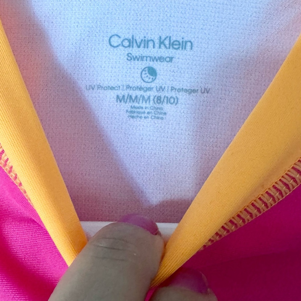 💓Calvin Klein - Size 8-10 - Girls' Long Sleeve Rash Guard Set - Swim - Picture 8 of 8